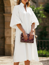 Casual Solid Color Loose Midi A-Line Skirt